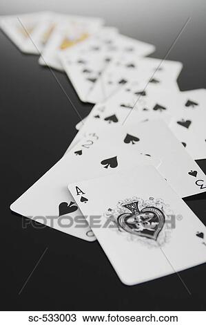 Stock Image - Playing cards showing suit of spades. Fotosearch