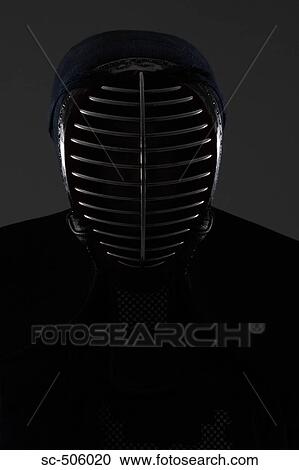 Stock Image - Portrait of a Kendo Fencer. Fotosearch