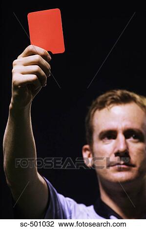 Stock Image - Ref Showing Red Card. Fotosearch