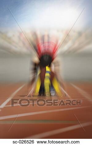 Stock Photograph - Runner at Starting Line. Fotosearch