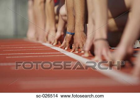 Picture - Runners at Starting Line. Fotosearch