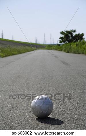 Soccer Ball On A Road View Large Photo Image Stock Image - Soccer Ball On A Road. Fotosearch