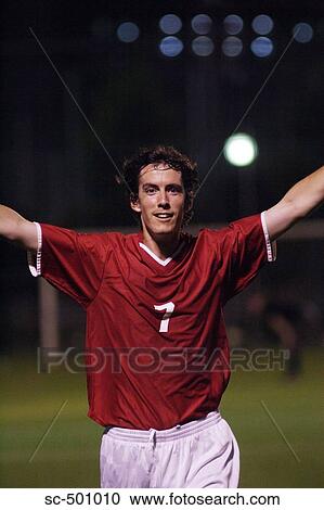 Stock Image - Soccer Player Celebrating A Goal. Fotosearch