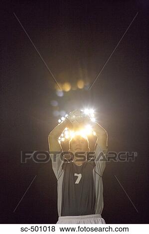 Stock Photo - Soccer Player Throwing Ball Inbounds. Fotosearch