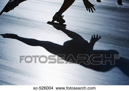 Speed Skater's Shadow View Large Photo Image Picture - Speed Skater's Shadow. Fotosearch