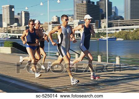 Triathloners Running View Large Photo Image Picture - Triathloners Running. Fotosearch