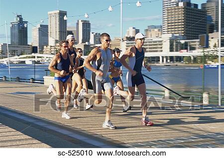 Triathloners Running View Large Photo Image Stock Image - Triathloners Running. Fotosearch