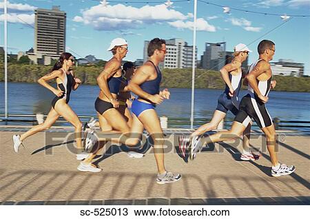 Triathloners Running View Large Photo Image Stock Image - Triathloners Running. Fotosearch