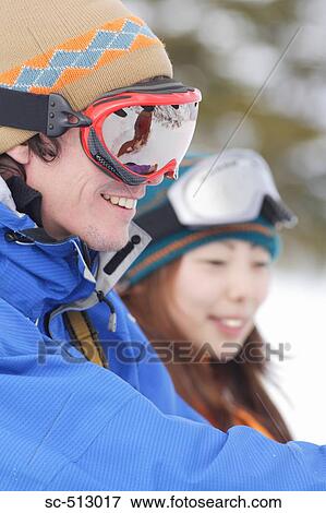Stock Photo - Two snowboarders. Fotosearch
