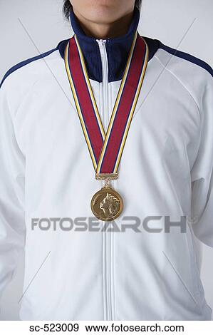 Winner with Medal View Large Photo Image Stock Photo - Winner with Medal. Fotosearch