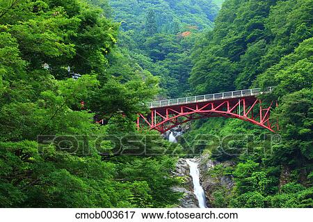 Bridge and waterfall in Otari, Nagano Prefecture View Large Photo Image Stock Photo - Bridge and waterfall in Otari, Nagano Prefecture. Fotosearch
