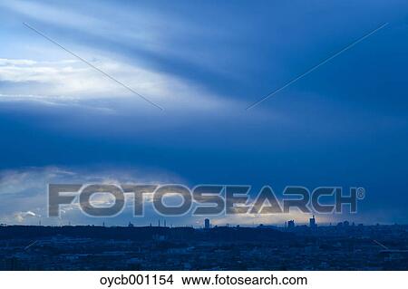 Picture - Cityscape and sky with clouds, Aichi Prefecture. Fotosearch