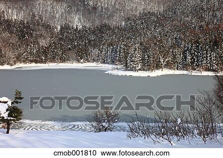 Frozen Hokuryu lake, Nagano Prefecture View Large Photo Image Stock Image - Frozen Hokuryu lake, Nagano Prefecture. Fotosearch