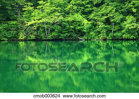 Kama pond in Otari, Nagano Prefecture View Large Photo Image Picture - Kama pond in Otari, Nagano Prefecture. Fotosearch