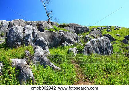 Stock Image - Karst Topography, Fukuoka Prefecture. Fotosearch