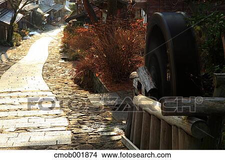 Magome post town in Nakatsugawa, Gifu Prefecture View Large Photo Image Picture - Magome post town in Nakatsugawa, Gifu Prefecture. Fotosearch