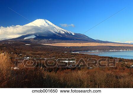 Mount Fuji seen from Yamanakako, Yamanashi Prefecture View Large Photo Image Stock Image - Mount Fuji seen from Yamanakako, Yamanashi Prefecture. Fotosearch