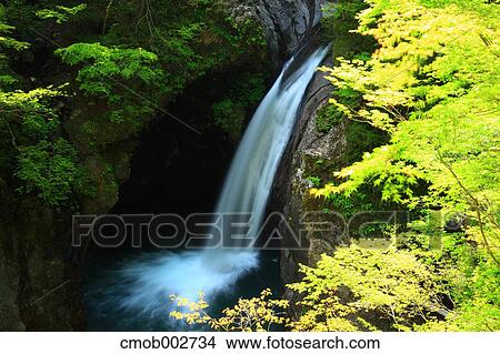 Ogama waterfall, Tokushima Prefecture View Large Photo Image Picture - Ogama waterfall, Tokushima Prefecture. Fotosearch