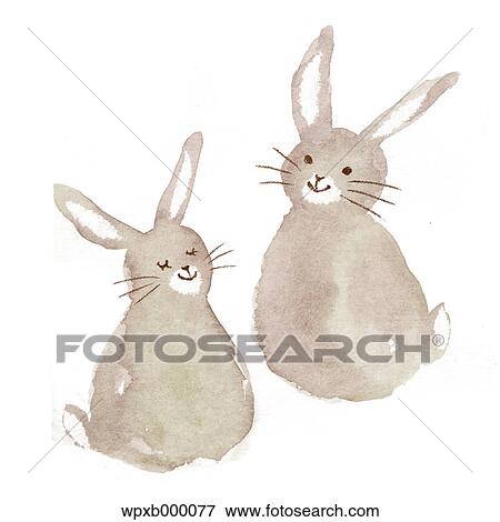 Rabbits illustration View Large Photo Image Stock Photo - Rabbits illustration. Fotosearch