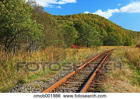 Railway in the countryside in Kushiro, Hokkaido View Large Photo Image Stock Photograph - Railway in the countryside in Kushiro, Hokkaido. Fotosearch