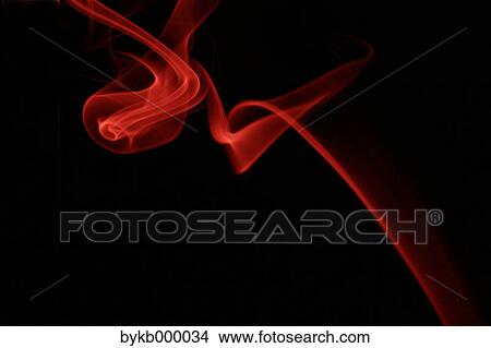 Picture - Red smoke on black background. Fotosearch