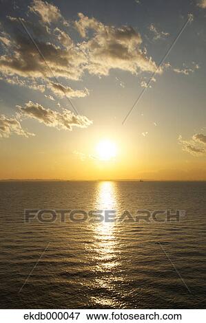 Sea at sunset at Tokyo Bay, Chiba Prefecture View Large Photo Image Stock Photo - Sea at sunset at Tokyo Bay, Chiba Prefecture. Fotosearch