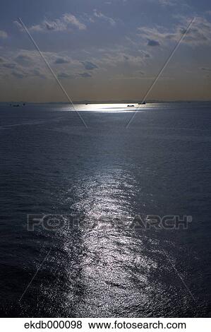 Sea at sunset at Tokyo Bay, Chiba Prefecture View Large Photo Image Stock Photo - Sea at sunset at Tokyo Bay, Chiba Prefecture. Fotosearch