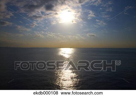 Sea at sunset at Tokyo Bay, Chiba Prefecture View Large Photo Image Stock Photo - Sea at sunset at Tokyo Bay, Chiba Prefecture. Fotosearch
