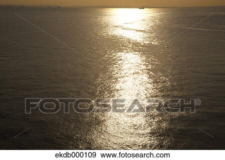 Sea at sunset at Tokyo Bay, Chiba Prefecture View Large Photo Image Stock Photo - Sea at sunset at Tokyo Bay, Chiba Prefecture. Fotosearch