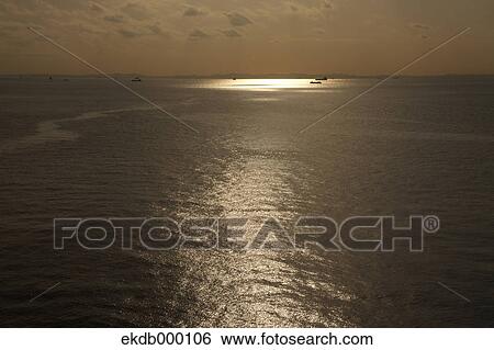 Sea at sunset at Tokyo Bay, Chiba Prefecture View Large Photo Image Stock Photograph - Sea at sunset at Tokyo Bay, Chiba Prefecture. Fotosearch