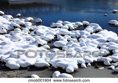 Snow at Chikuma River, Nagano Prefecture View Large Photo Image Picture - Snow at Chikuma River, Nagano Prefecture. Fotosearch