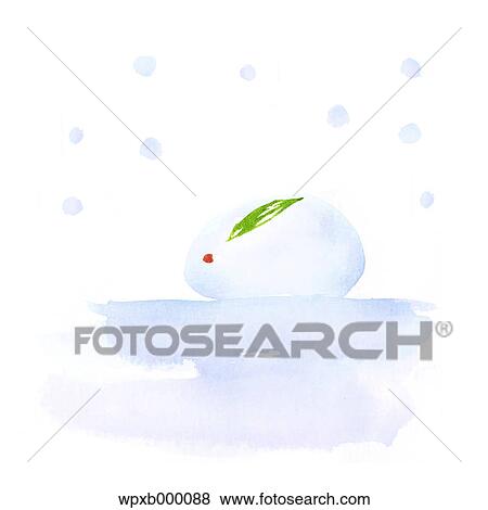 Stock Photo - Snow rabbit illustration. Fotosearch