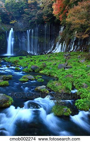 Picture - Waterfall in Fujinomiya, Shizuoka Prefecture. Fotosearch