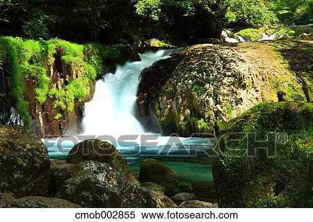 Waterfall in Kikuchi valley, Kumamoto Prefecture View Large Photo Image Stock Photography - Waterfall in Kikuchi valley, Kumamoto Prefecture. Fotosearch
