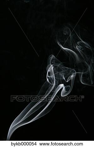 Picture - White smoke on black background. Fotosearch