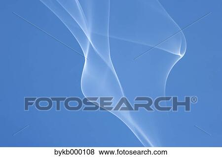 Stock Photo - White smoke on blue background. Fotosearch