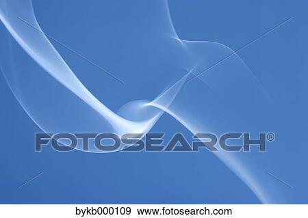 Stock Photo - White smoke on blue background. Fotosearch