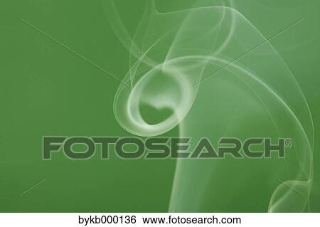 Stock Photograph - White smoke on green background. Fotosearch
