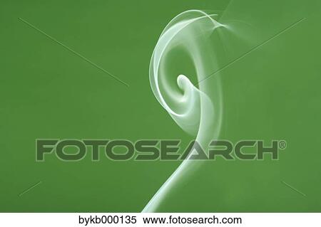 Stock Photography - White smoke on green background. Fotosearch