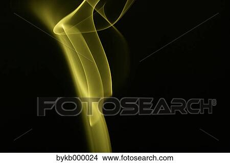 Picture - Yellow smoke on black background. Fotosearch