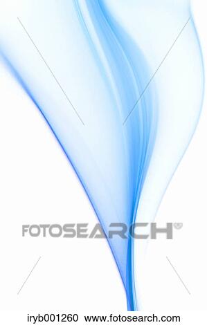 Stock Image - Blue smoke on white background. Fotosearch