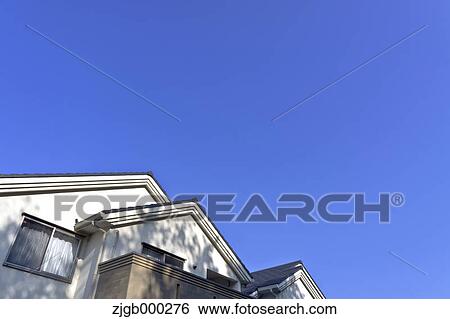 House and blue sky View Large Photo Image Stock Photograph - House and blue sky. Fotosearch
