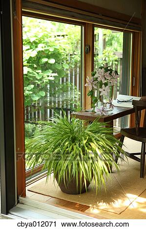 Japanese style room facing a garden View Large Photo Image Stock Image - Japanese style room facing a garden. Fotosearch
