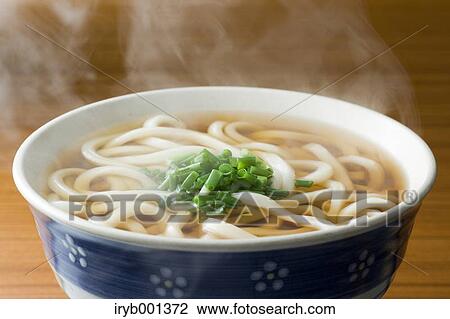 Stock Image - Japanese style Udon noodles. Fotosearch