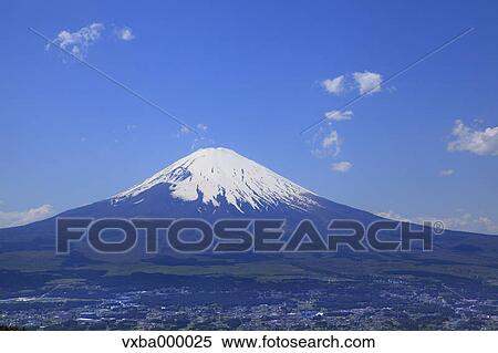 Mount Fuji and blue sky with clouds View Large Photo Image Stock Photography - Mount Fuji and blue sky with clouds. Fotosearch