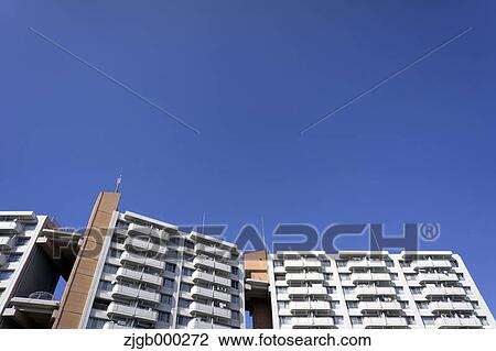 Residential area and blue sky View Large Photo Image Stock Image - Residential area and blue sky. Fotosearch