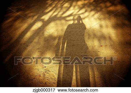Stock Photo - Shadows of trees and people on the ground. Fotosearch