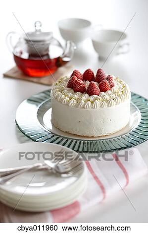 Strawberry shortcake on a glass plate View Large Photo Image Stock Image - Strawberry shortcake on a glass plate. Fotosearch