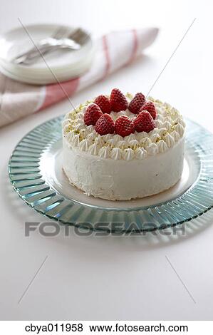 Strawberry shortcake on a glass plate View Large Photo Image Stock Photo - Strawberry shortcake on a glass plate. Fotosearch