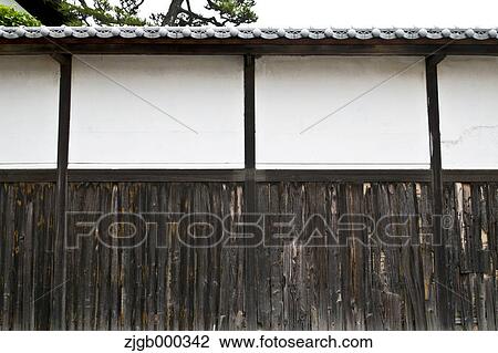 Stock Image - Traditional Japanese house wall. Fotosearch